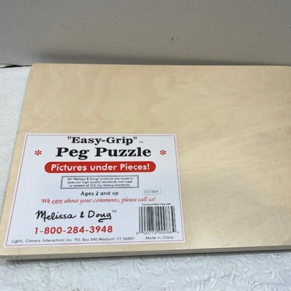 Easy Grip Peg Transportation Wooden Learning Puzzle Ages 2+ Toy NEW - Picture 7 of 10